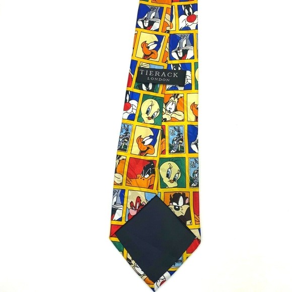 LOONEY TUNES Tie Daffy Duck Bugs Bunny Teetwy Silvester Marvin Taz Silk Necktie - Picture 7 of 11